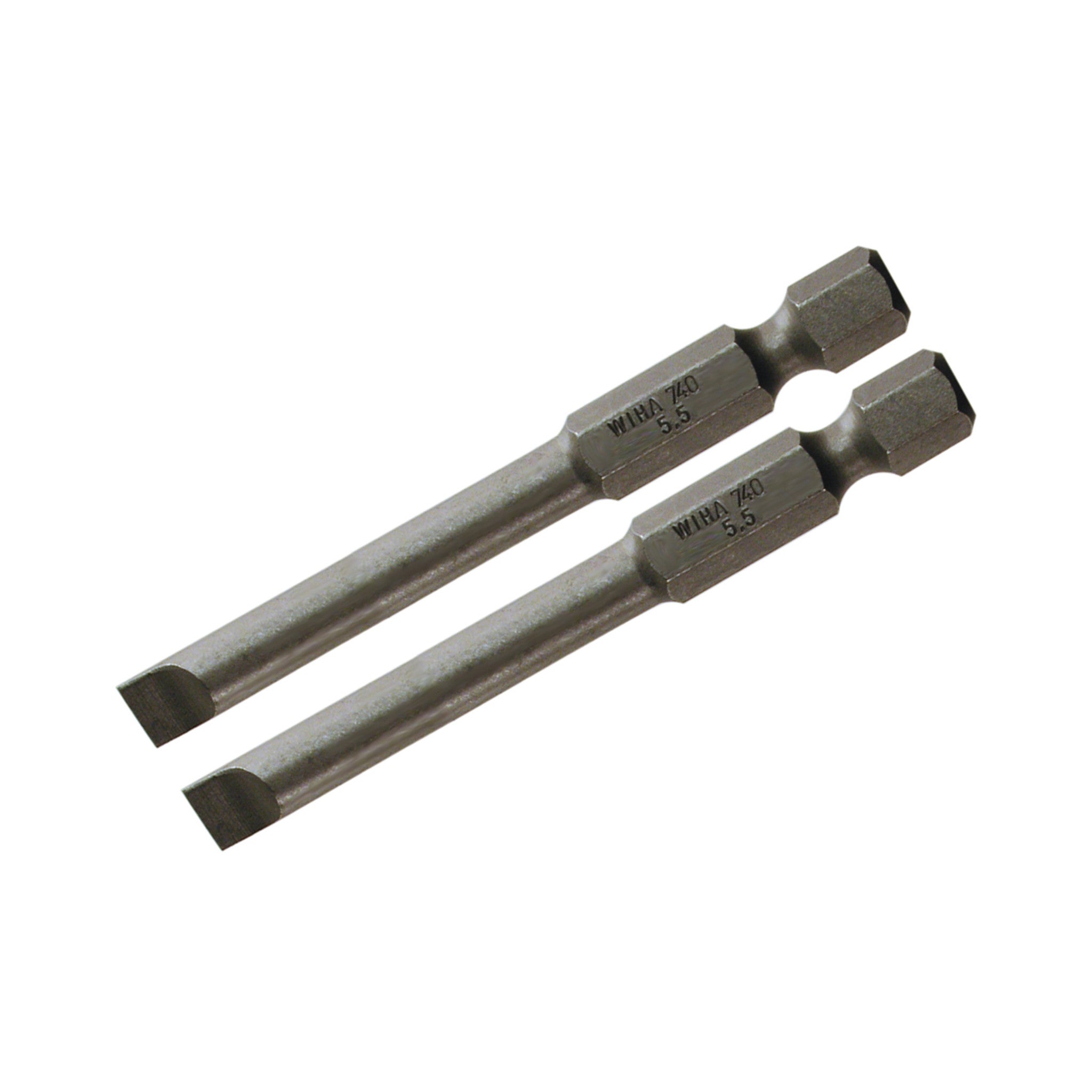 Wiha 73905 Slotted Power Bit 2.5x70mm Pack of 2 Bits Made in Germany
