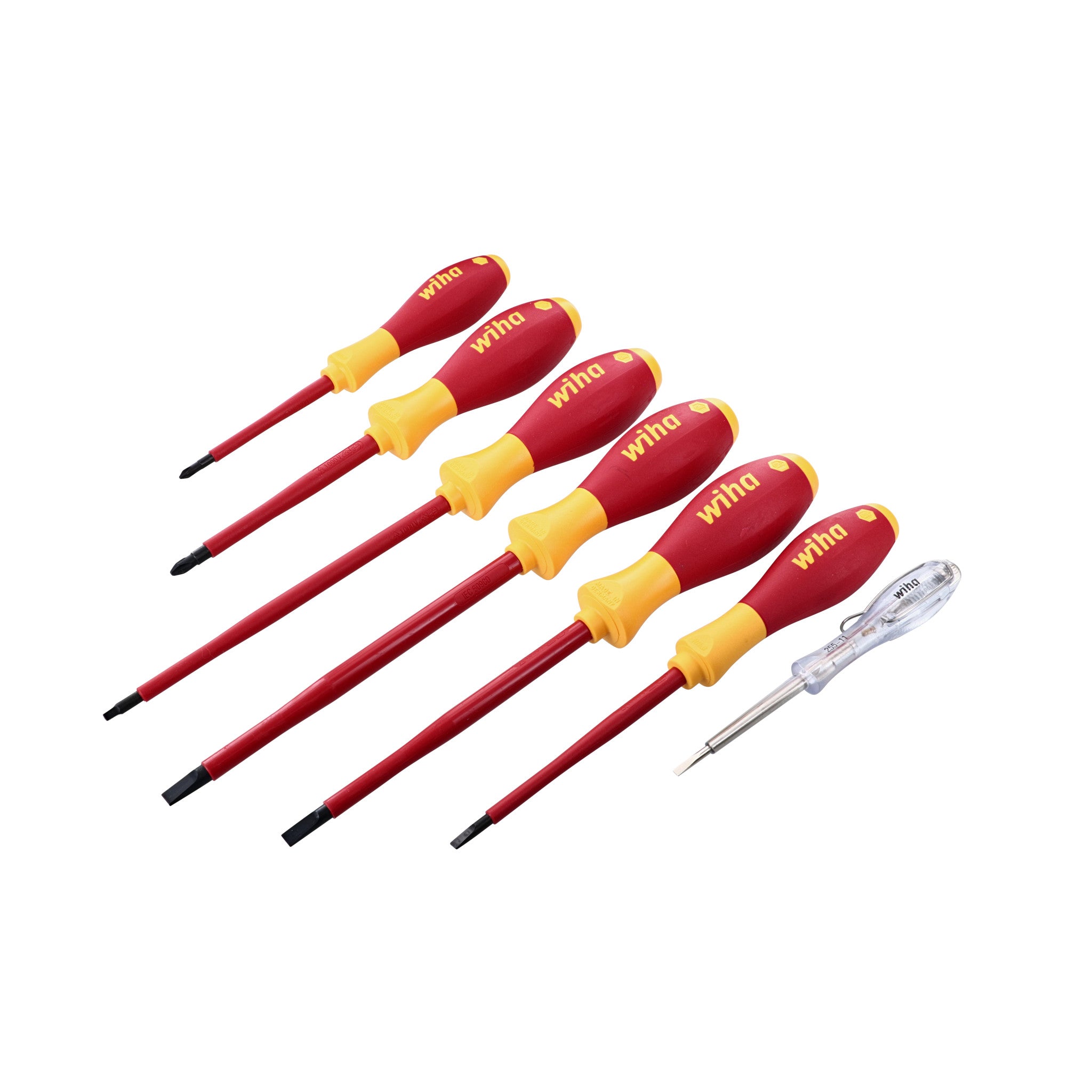 Wiha VDE Slotted an Phillips Slim Fix Screwdriver Set (6 Pieces)