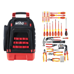 Wiha 91871 30 Piece Journeyman Electrician's Insulated Tool Kit in Heavy Duty Backpack