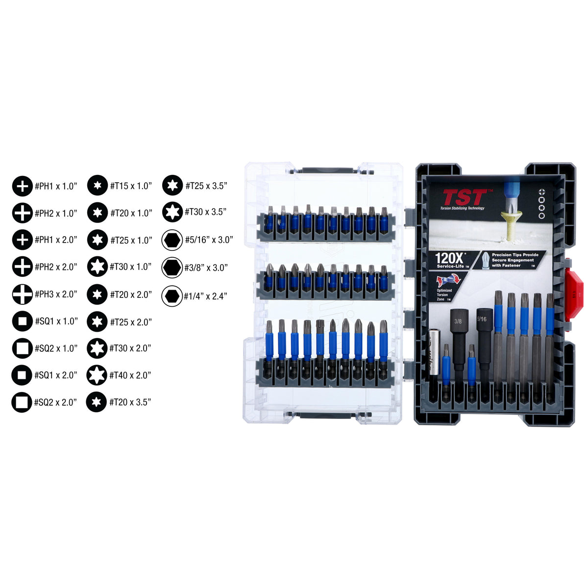 40 Piece TerminatorBlue Impact Bit Set