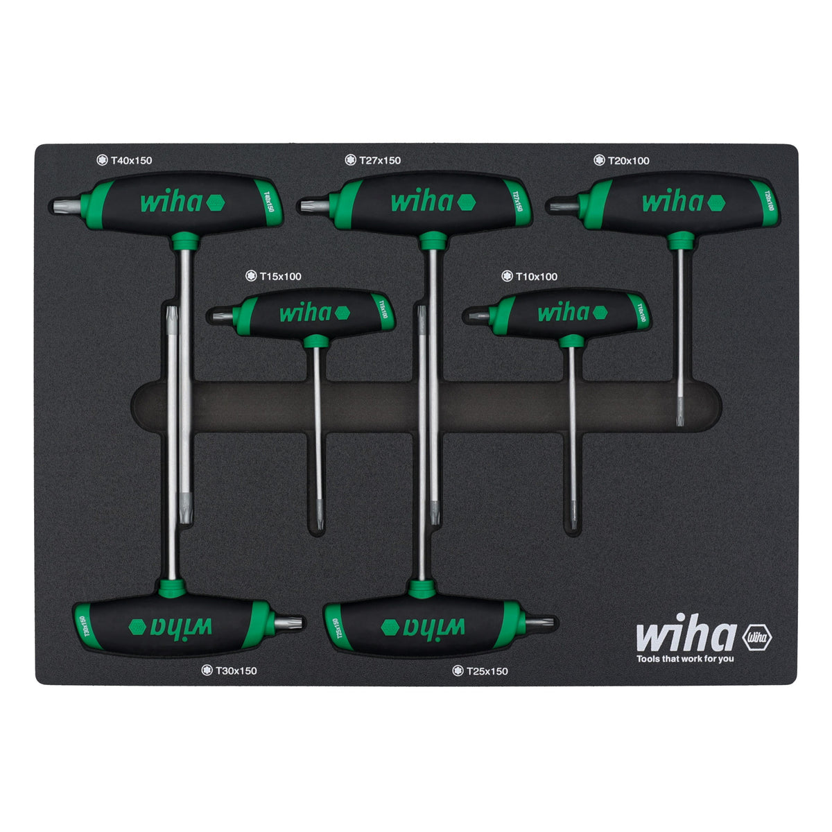 Wiha 36489 7 Piece Torx T-Handle Foam Tray Set