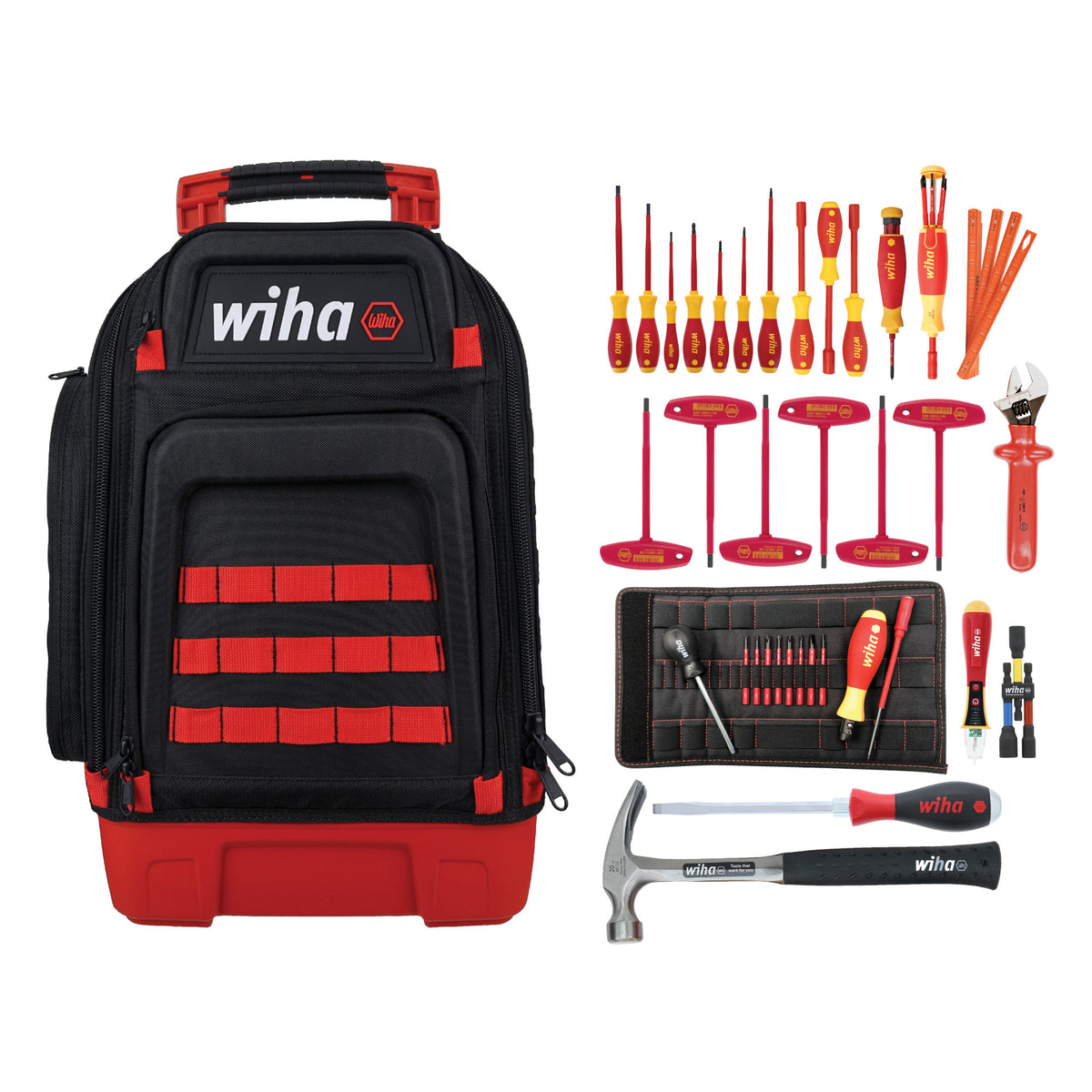 Wiha 91877 48 Piece Insulated Electrician's Tool Kit in Heavy Duty Backpack