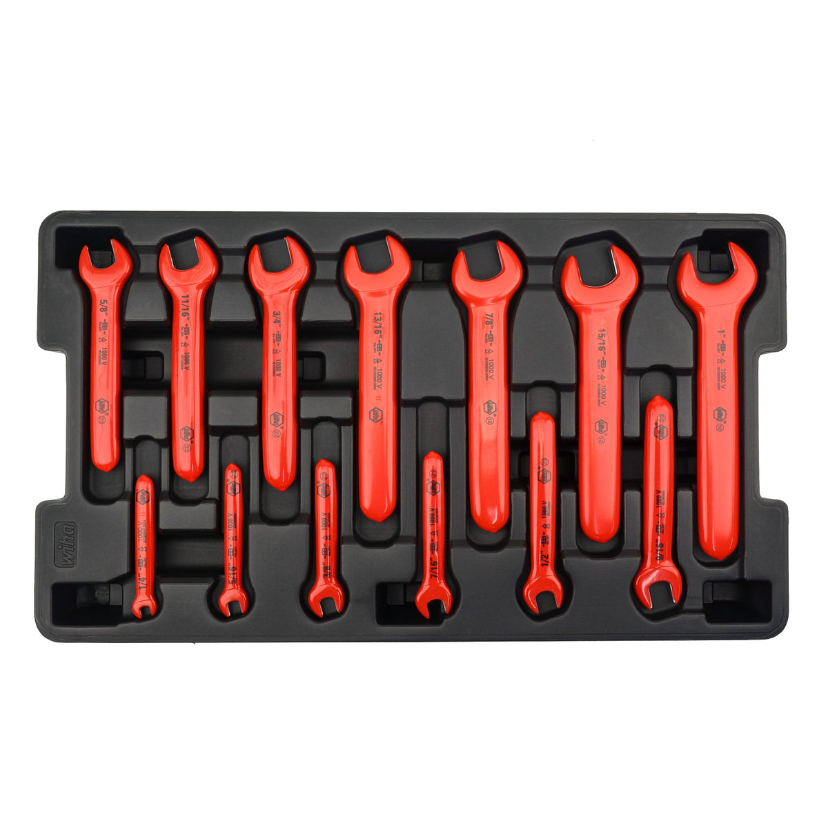 Wiha 20196 Insulated Open End MM Wrench Tray Set Made in Germany