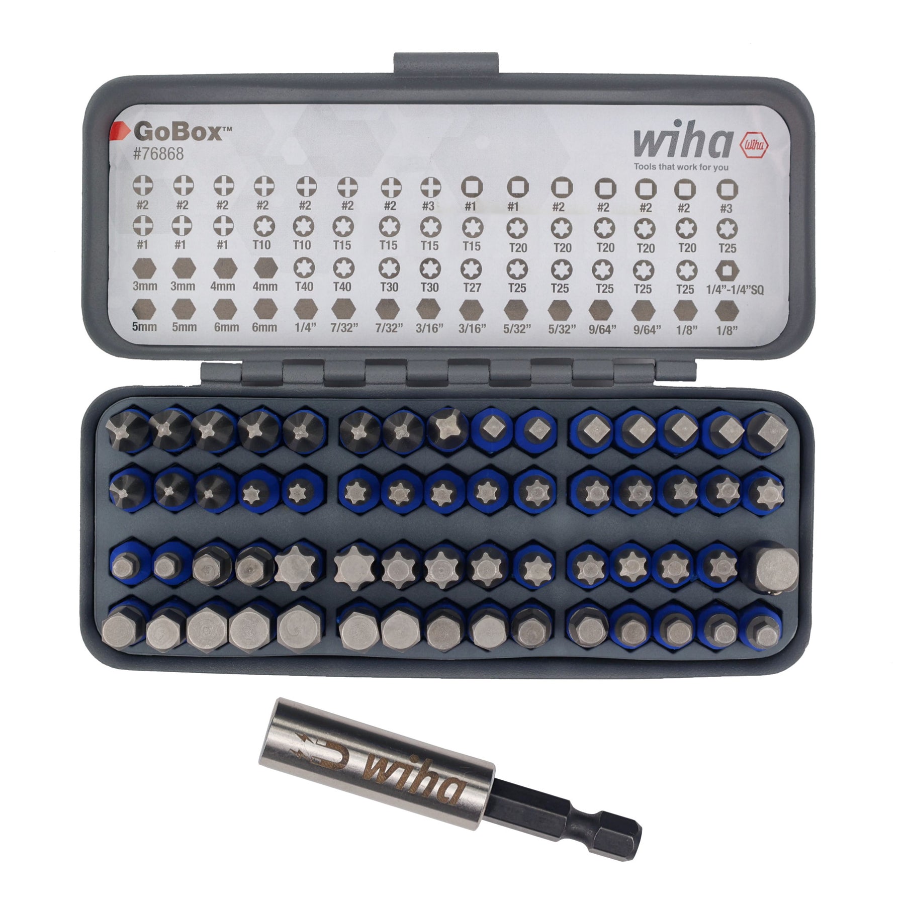 61 Piece TerminatorBlue GoBox Bit Set - 1 Inch