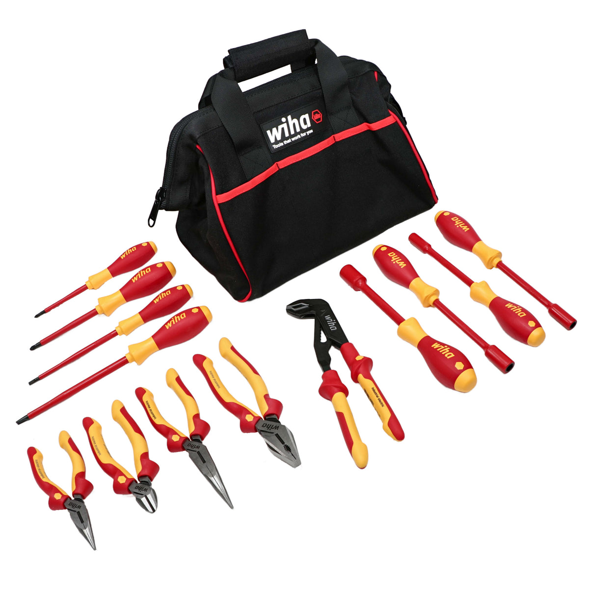 45153 Wiha Tools, Kit de herramientas Wiha Tools, Bolsa de 26 piezas, para  electricistas, aprobado VDE, 243-6320