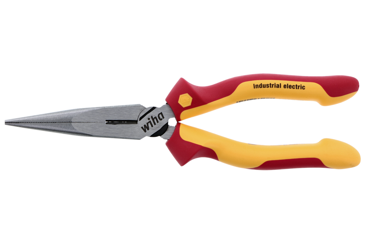 Insulated Industrial Long Nose Pliers w/ Cutters 8"