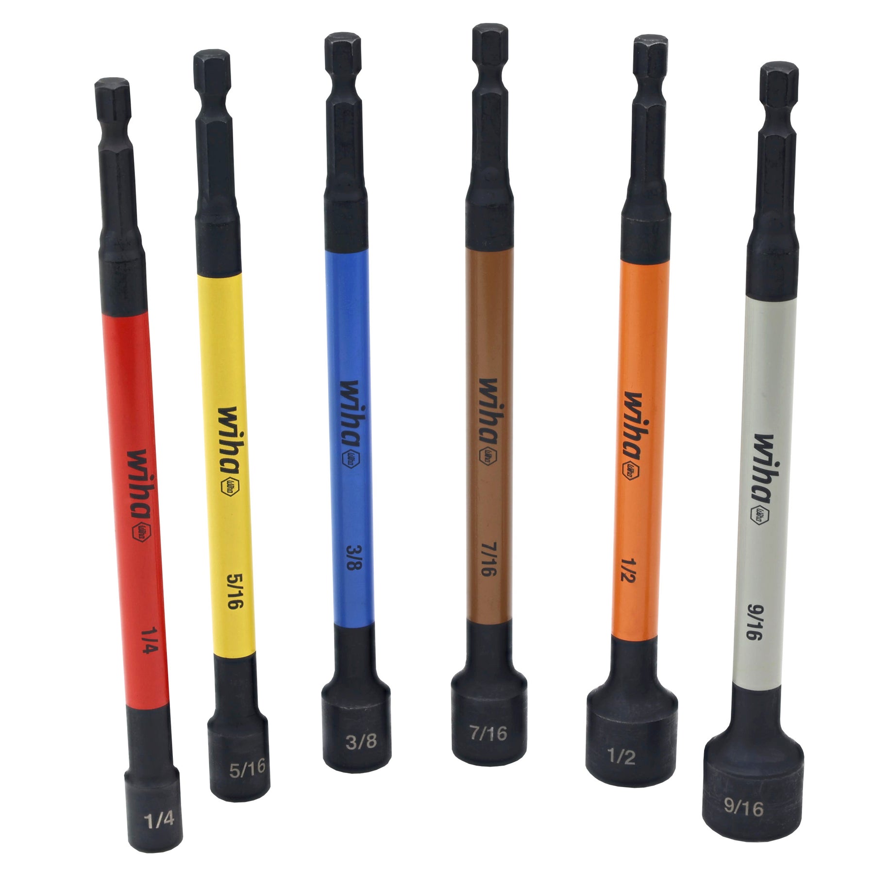 6 Piece Color Coded Magnetic Nut Setter SAE Set