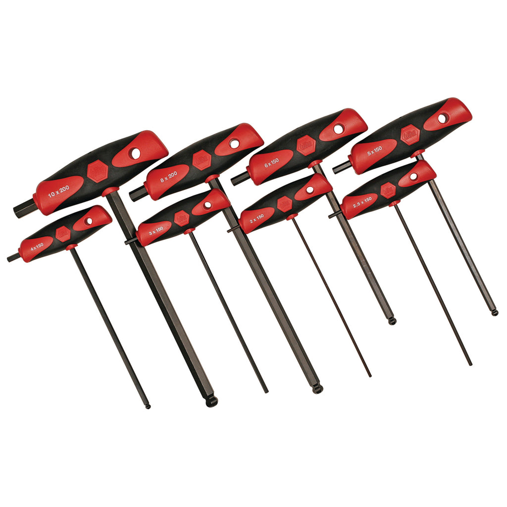 Wiha 33496 Soft Grip Metric Hex T-Handle 8 Pc. Set Made in Germany