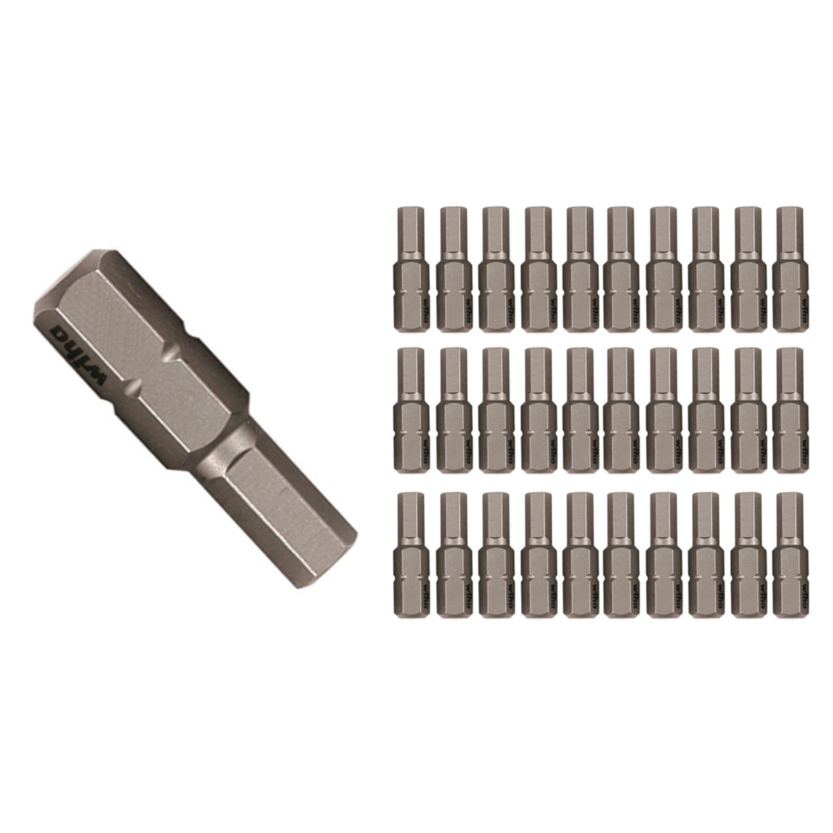 Wiha 72513 Hex Contractor Insert Bit 1/4" x 25mm - 30 Piece