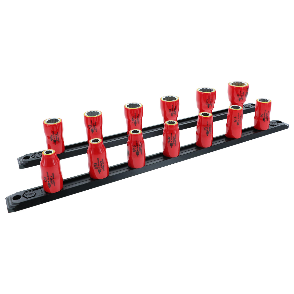 Wiha 31496 T-Handle Socket Set， Insulated 3/8-Inch， Inch， Sizes