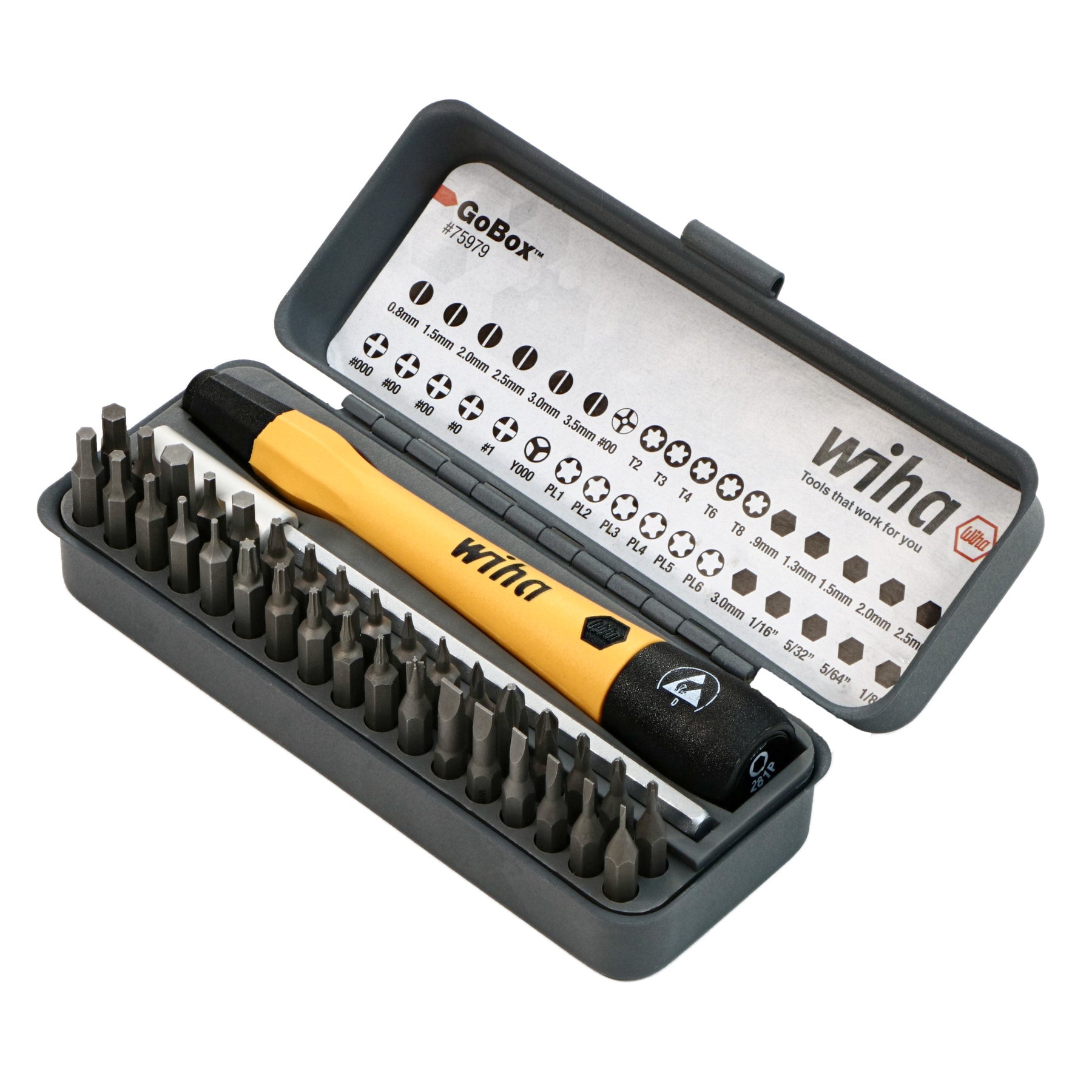 Wiha 75979 Electronics ESD 36 Set Micro Precision Bit